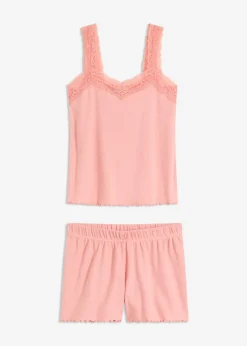 bonprix bonprix Pijama corto con delicado ribete de encaje Rosa vintage Best