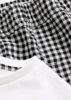 bonprix bonprix Pijama corto con pantalón tejido blanco a cuadros Hot