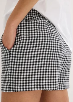 bonprix bonprix Pijama corto con pantalón tejido blanco a cuadros Hot