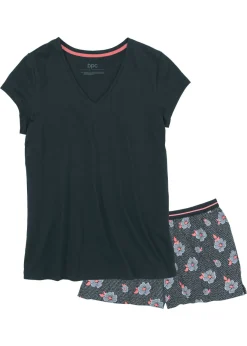 bonprix bonprix Pijama corto de algodón puro con flores Discount