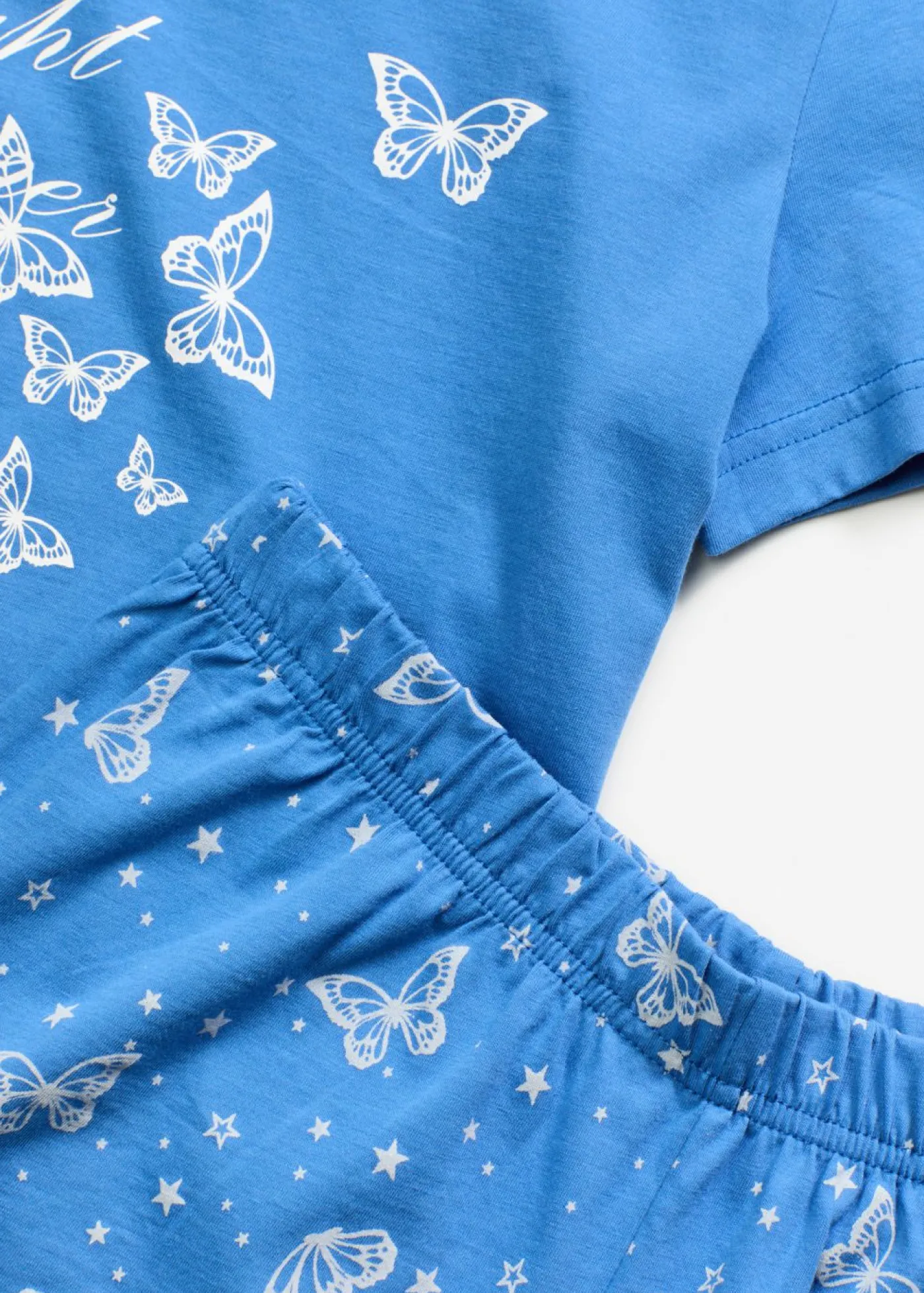 bonprix bonprix Pijama corto de algodón puro Azul glaciar-blanco estampado Online