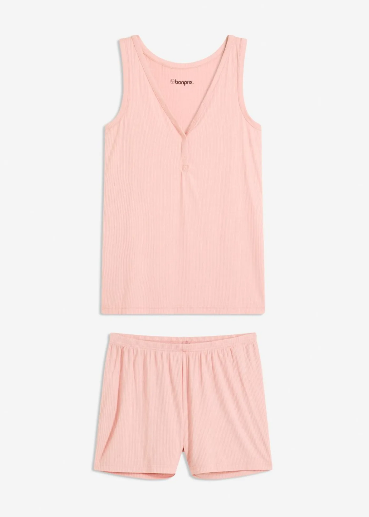 bonprix bonprix Pijama corto de canalé suave Rosa vintage Hot