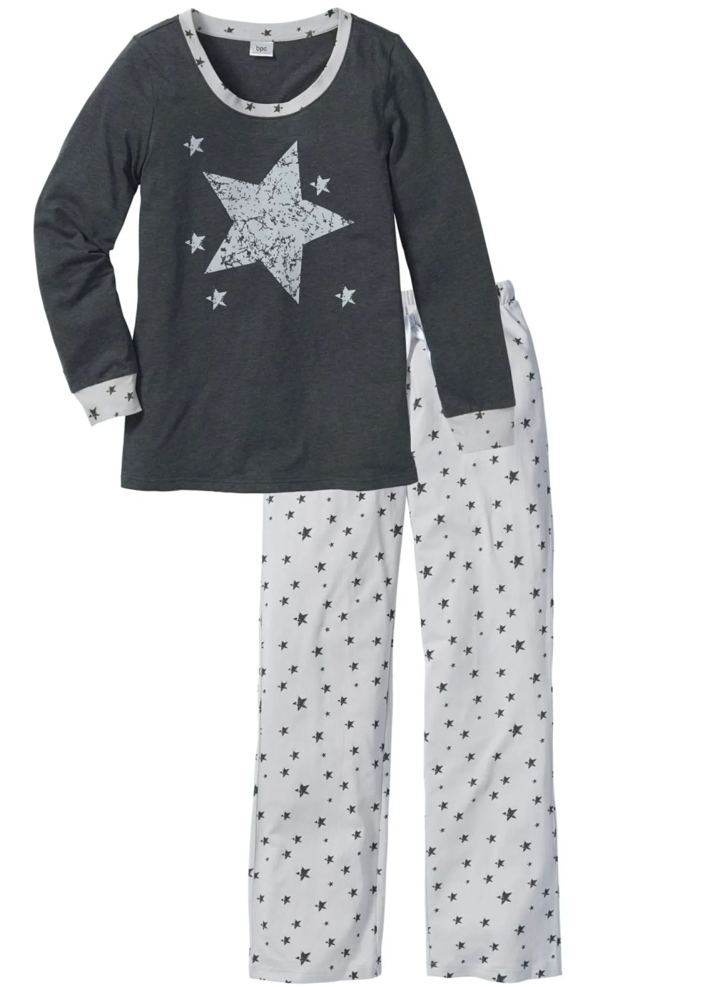 bonprix bonprix Pijama de algodón orgánico carbón moteado Discount