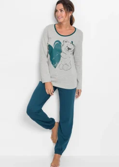bonprix bonprix Pijama de algodón orgánico Azul petróleo Outlet