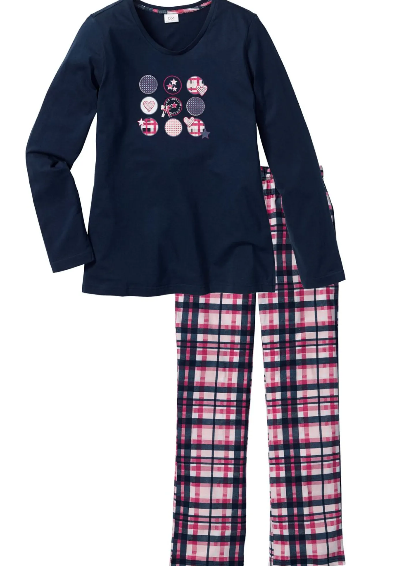 bonprix bonprix Pijama de algodón orgánico puro Azul marino New