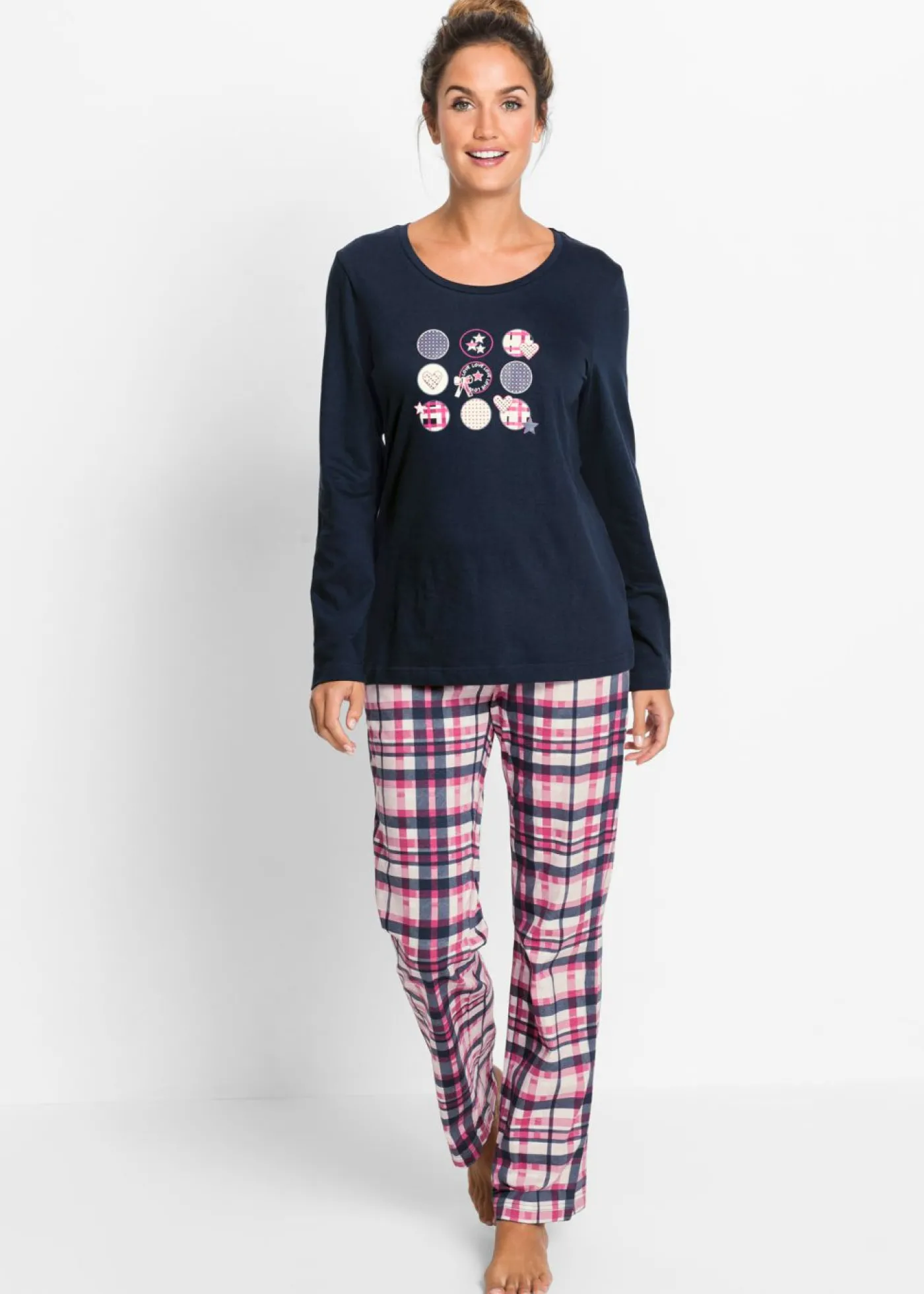 bonprix bonprix Pijama de algodón orgánico puro Azul marino New