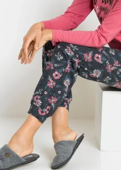bonprix bonprix Pijama de algodón orgánico puro Rosa humo estampado Outlet