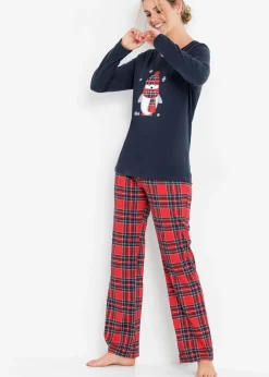 bonprix bonprix Pijama de algodón orgánico puro Azul marino Outlet