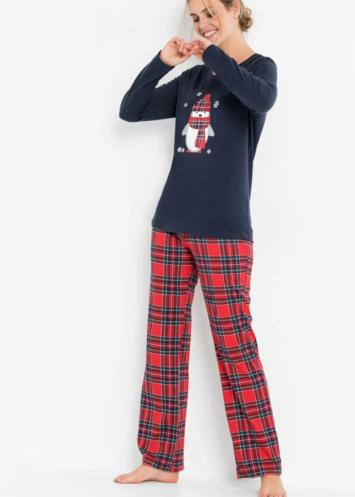 bonprix bonprix Pijama de algodón orgánico puro Azul marino Outlet