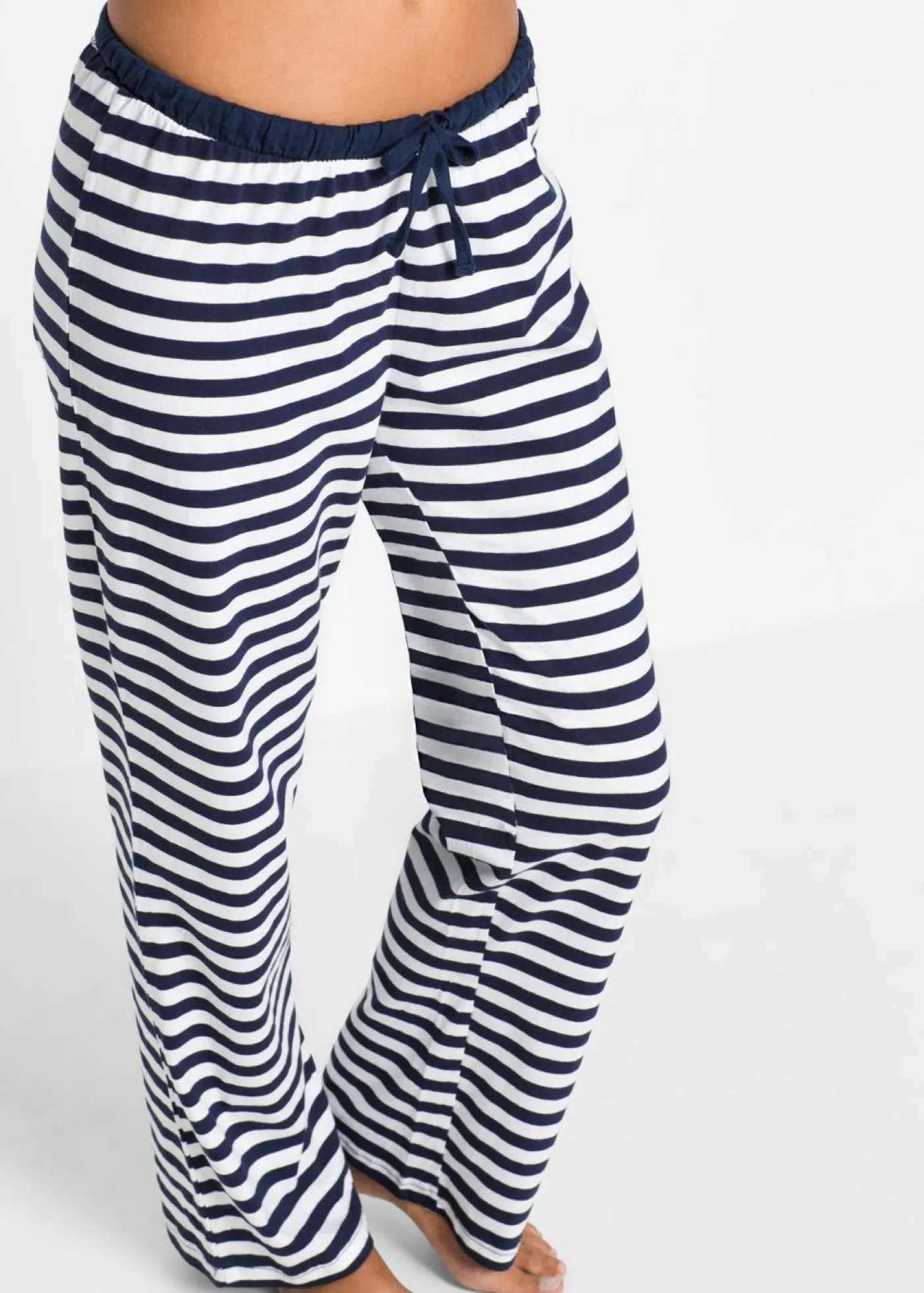 bonprix bonprix Pijama de algodón orgánico puro blanco-azul marino Best