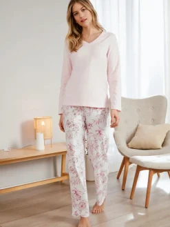 bonprix bonprix Pijama de algodón orgánico puro con flores