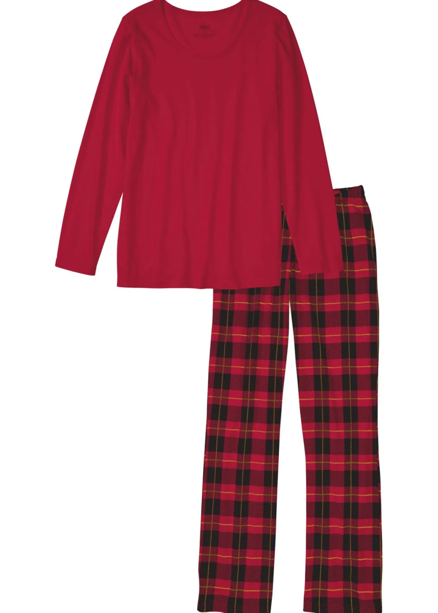 bonprix bonprix Pijama de algodón orgánico puro Rojo de cuadros