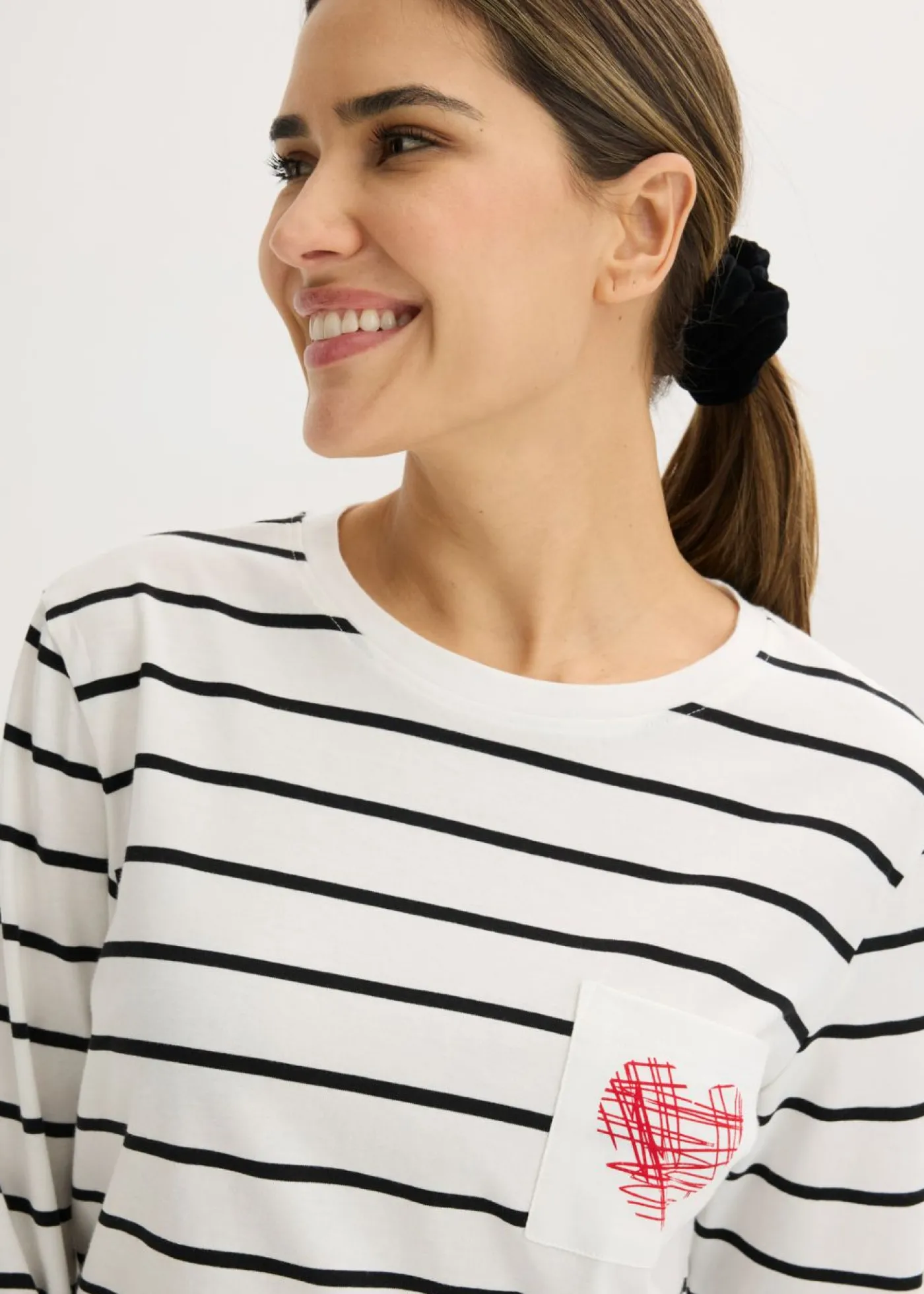 bonprix bonprix Pijama de algodón puro blanco lana-negro con rayas Hot