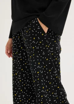 bonprix bonprix Pijama de algodón puro con estampado brillante Negro Discount
