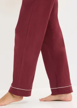bonprix bonprix Pijama de algodón puro con botones rojo avellana Discount