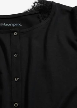 bonprix bonprix Pijama de algodón suave Negro Clearance