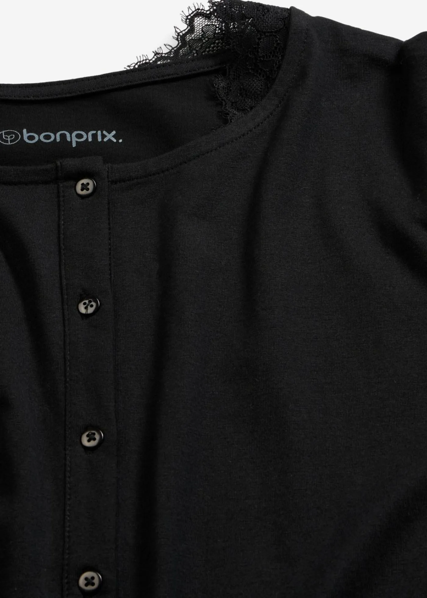bonprix bonprix Pijama de algodón suave Negro Clearance