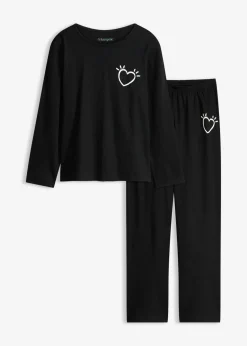 bonprix bonprix Pijama de algodón suave Negro Best