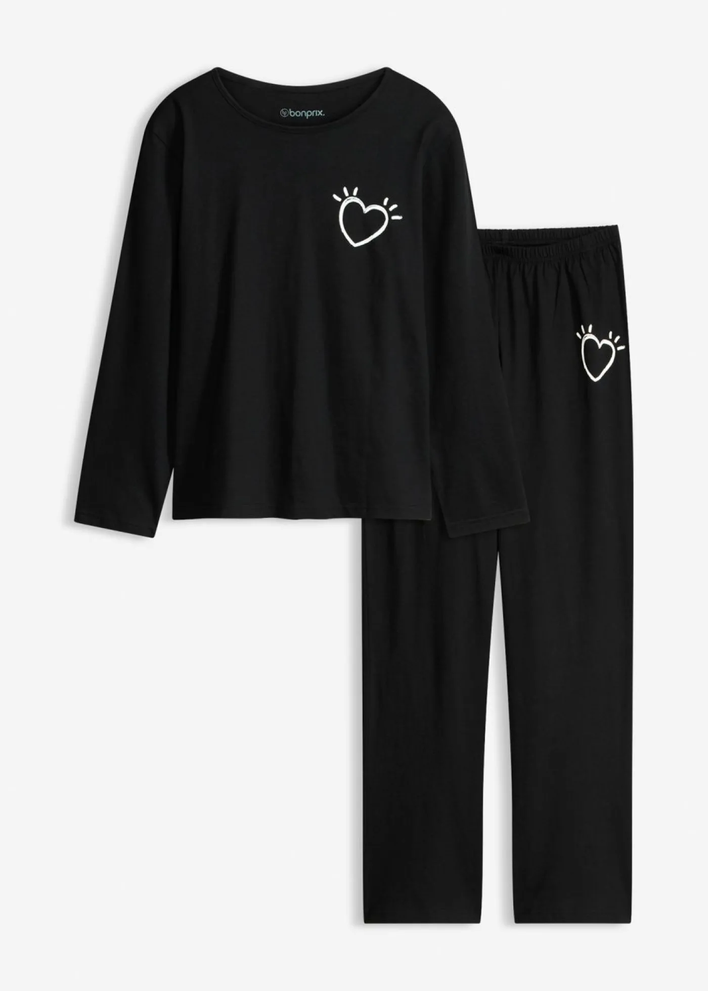 bonprix bonprix Pijama de algodón suave Negro Best