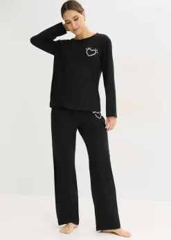 bonprix bonprix Pijama de algodón suave Negro Best