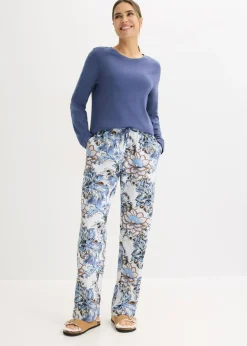 bonprix bonprix Pijama de algodón suave índigo-natural jaspeado Online