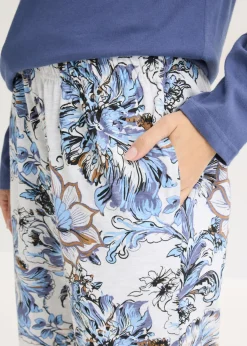 bonprix bonprix Pijama de algodón suave índigo-natural jaspeado Online
