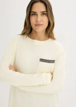 bonprix bonprix Pijama de algodón suave beige natural-negro a cuadros New