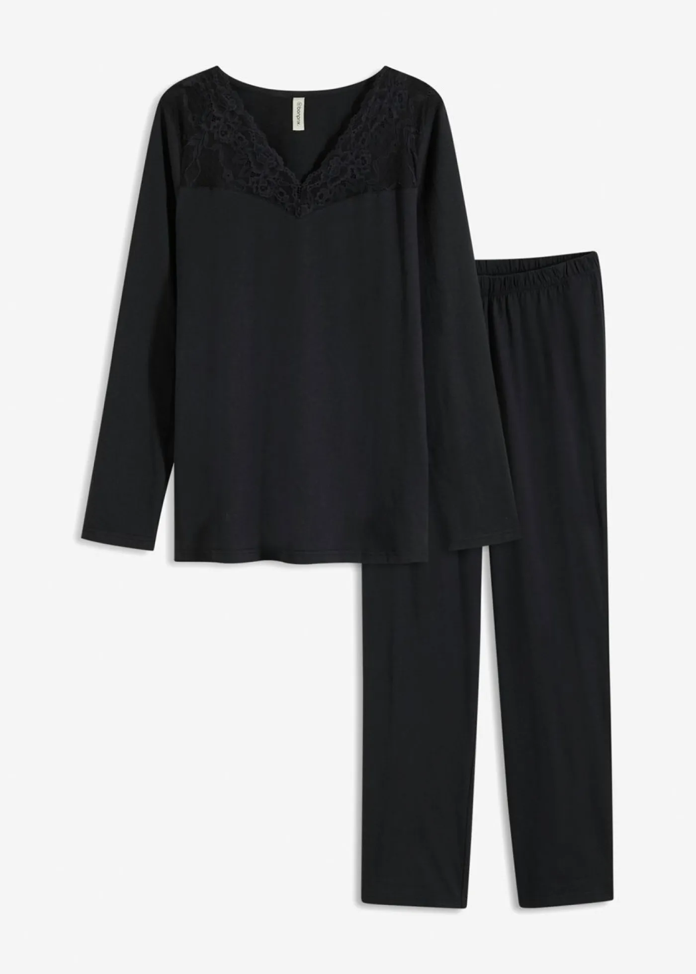 bonprix bonprix Pijama de algodón suave Negro Hot
