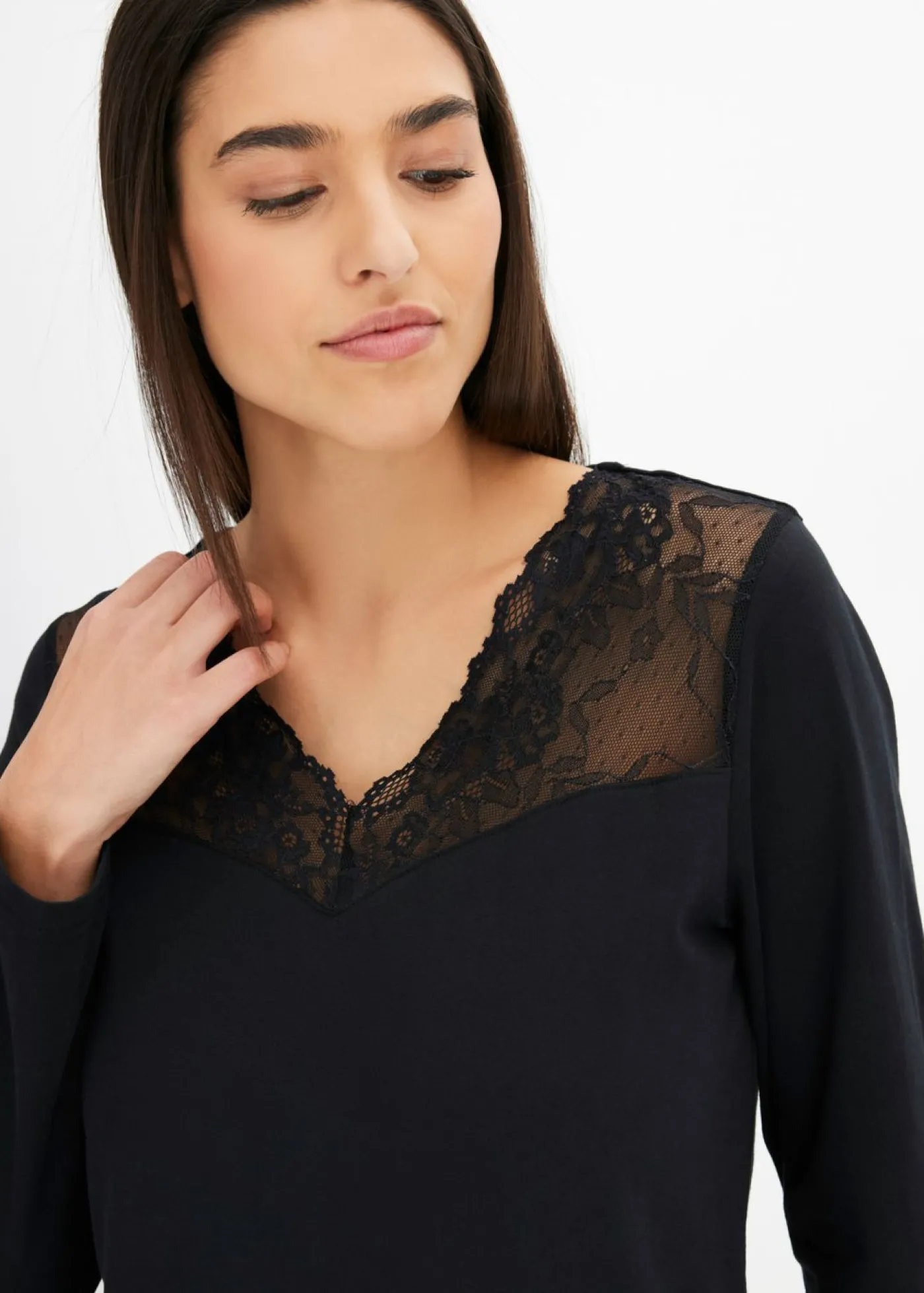 bonprix bonprix Pijama de algodón suave Negro Hot