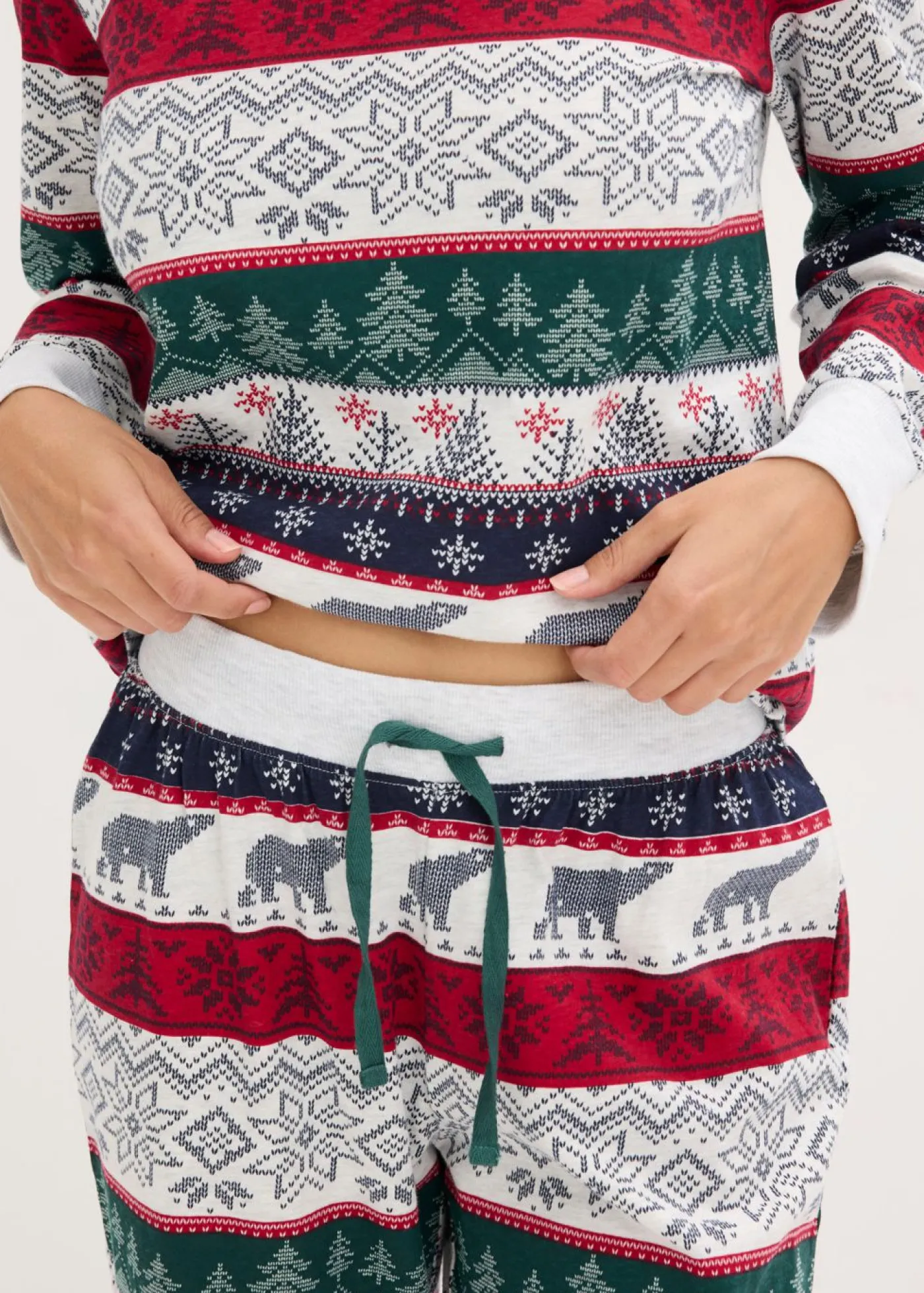 bonprix bonprix Pijama de algodón suave con bolsa de regalo Natural jaspeado estampado New