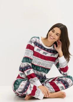 bonprix bonprix Pijama de algodón suave con bolsa de regalo Natural jaspeado estampado New