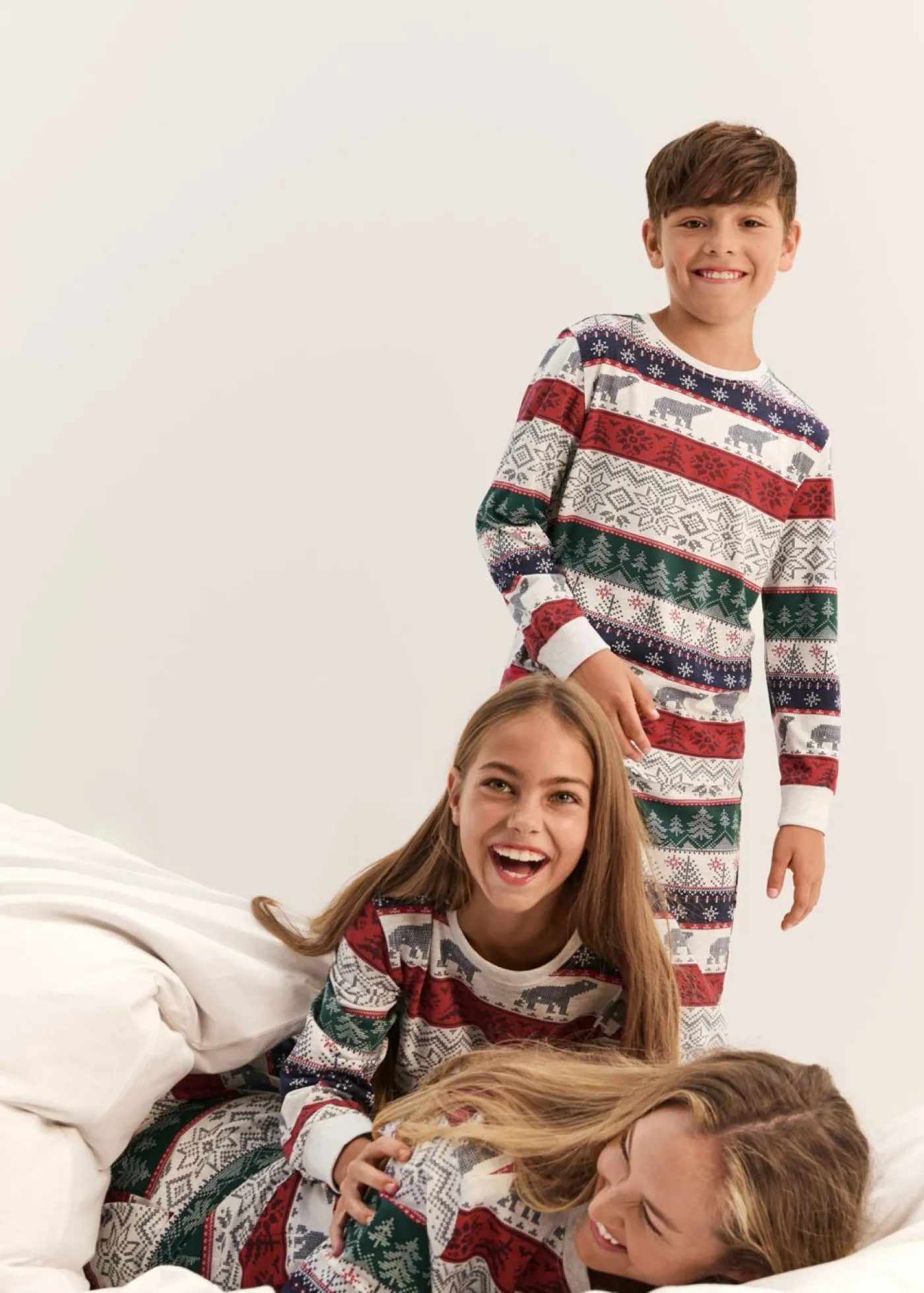 bonprix bonprix Pijama de algodón suave con bolsa de regalo Natural jaspeado estampado New