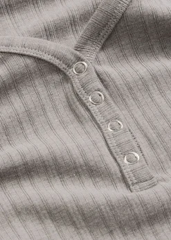 bonprix bonprix Pijama de canalé con viscosa gris moteado Sale