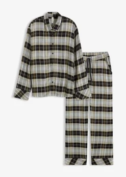 bonprix bonprix Pijama de franela Negro de cuadros