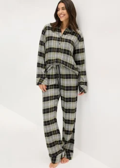 bonprix bonprix Pijama de franela Negro de cuadros