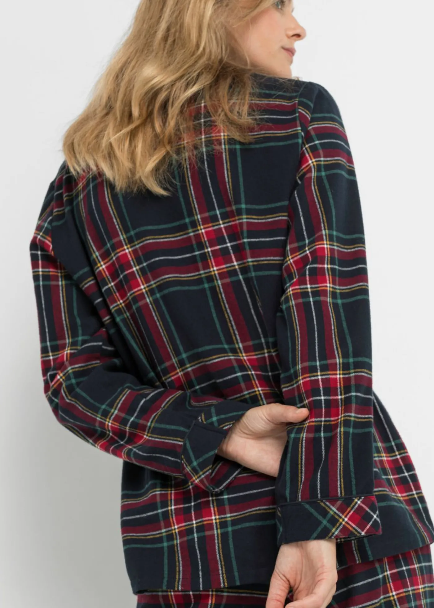 bonprix bonprix Pijama de franela Azul marino de cuadros Best