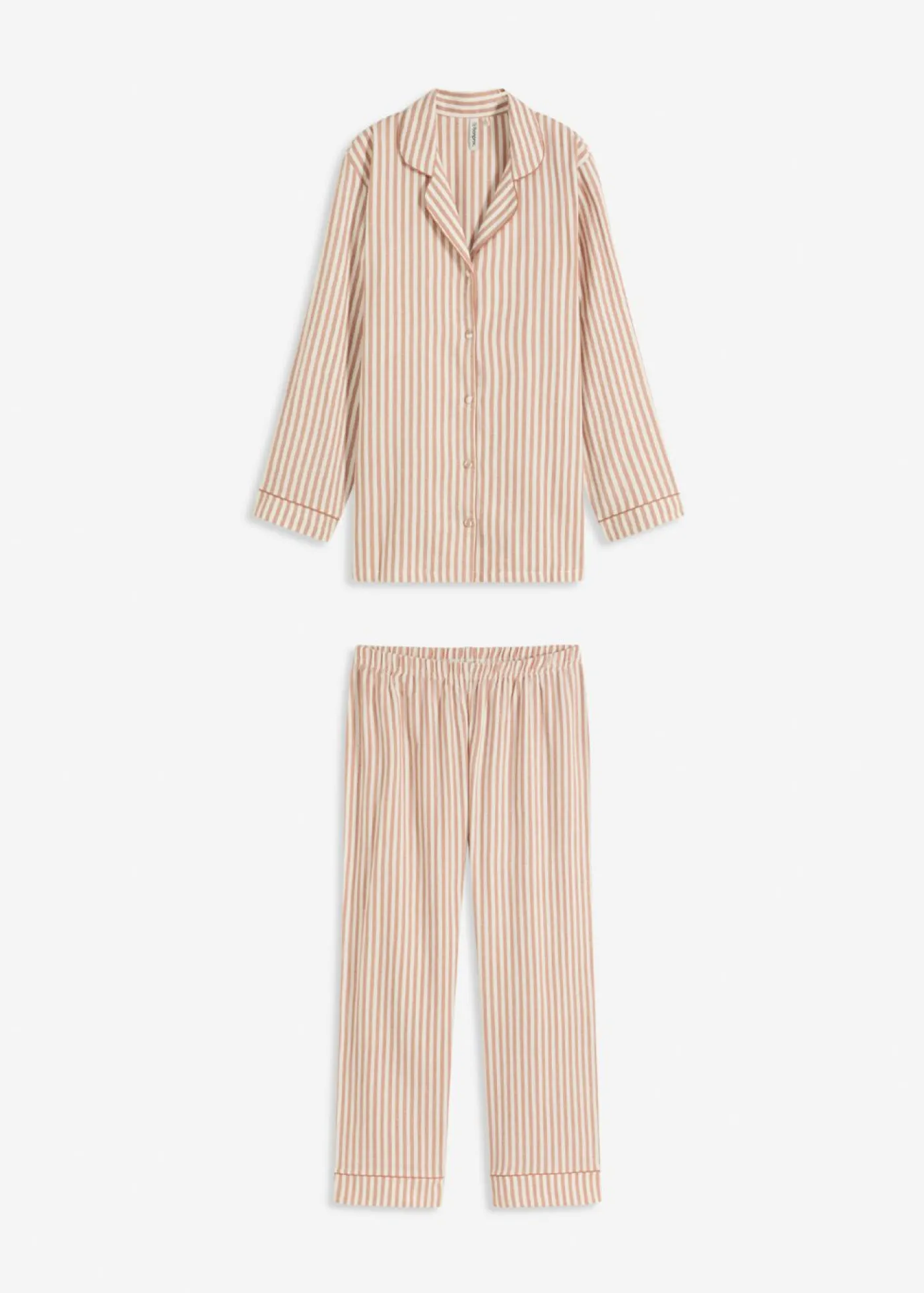 bonprix bonprix Pijama de franela con bolsa regalo Batido de chocolate/blanco lana de rayas Discount