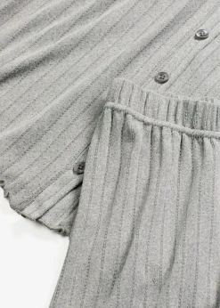 bonprix bonprix Pijama de pointelle suave gris jaspeado moteado Best