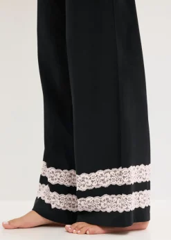 bonprix bonprix Pijama de suave mezcla de viscosa Negro-blanco lana Sale