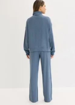 bonprix bonprix Pijama de suave punto gofrado azul marino moteado Clearance