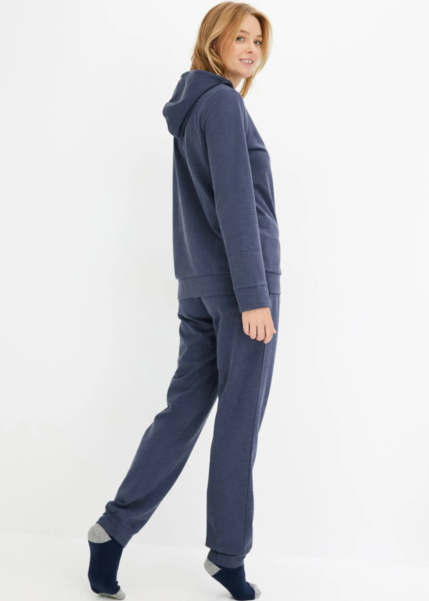 bonprix bonprix Pijama de tejido de sudadera azul marino moteado