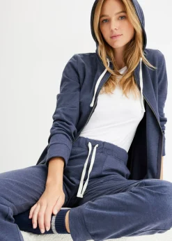 bonprix bonprix Pijama de tejido de sudadera azul marino moteado
