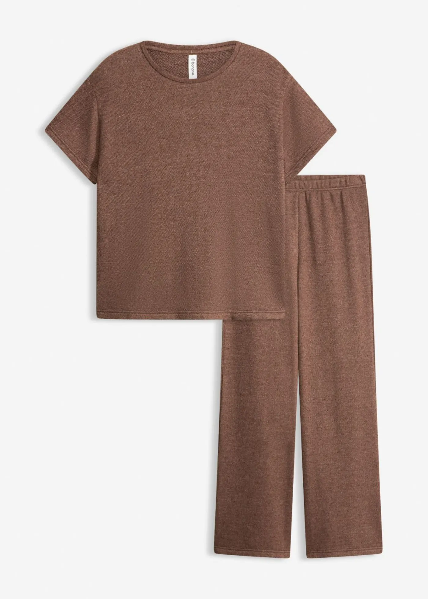 bonprix bonprix Pijama de tejido estructurado suave marrón moteado Best