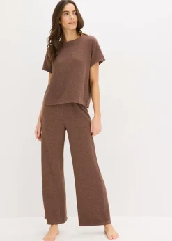 bonprix bonprix Pijama de tejido estructurado suave marrón moteado Best
