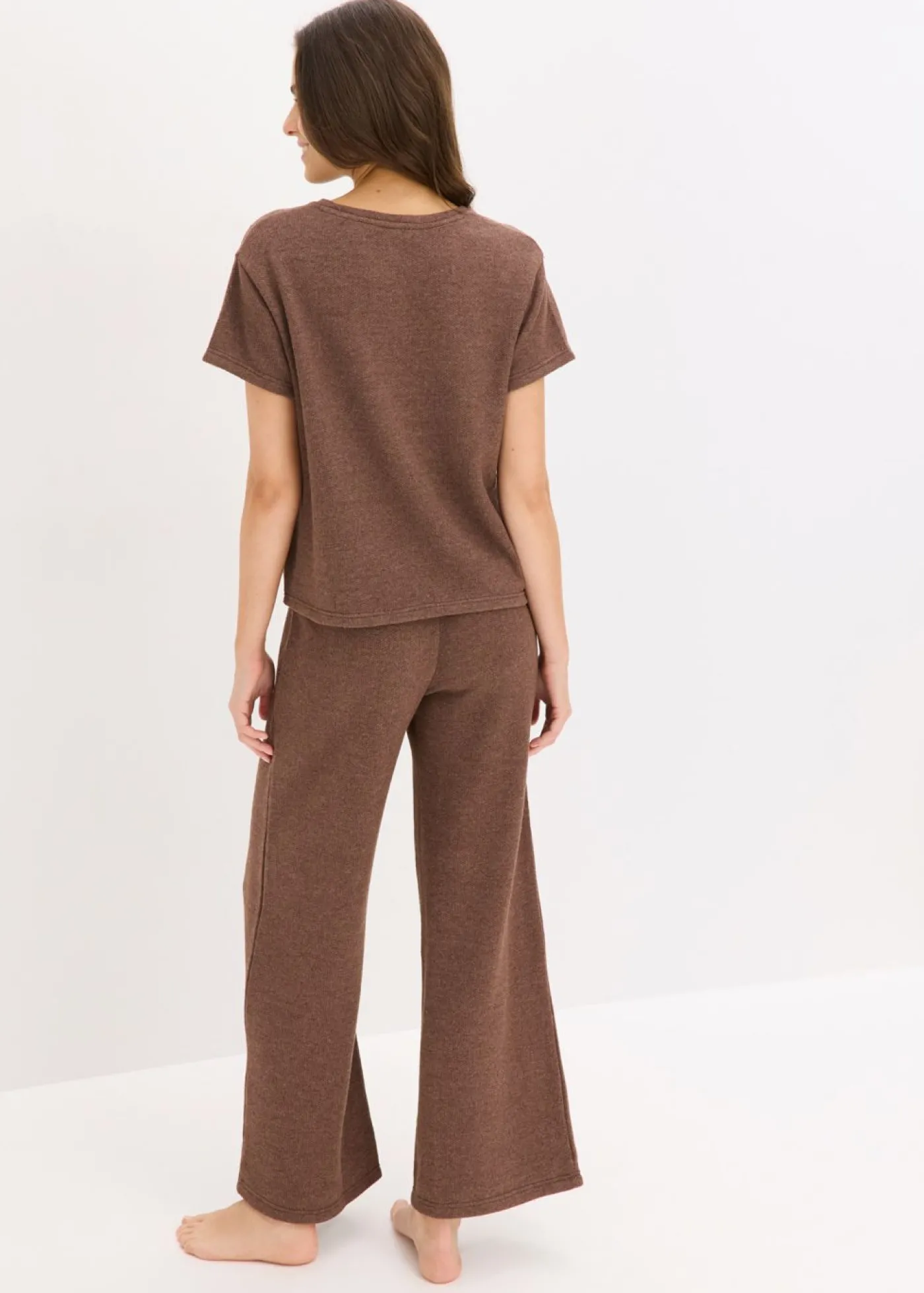 bonprix bonprix Pijama de tejido estructurado suave marrón moteado Best