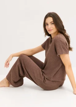 bonprix bonprix Pijama de tejido estructurado suave marrón moteado Best