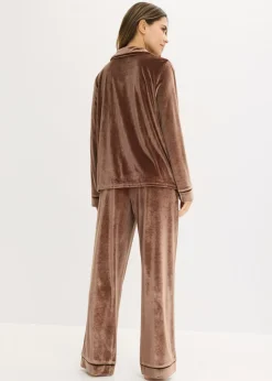 bonprix bonprix Pijama de terciopelo Marrón castaño Clearance