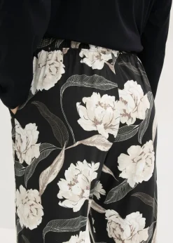 bonprix bonprix Pijama de viscosa con perneras anchas Negro con flores Discount
