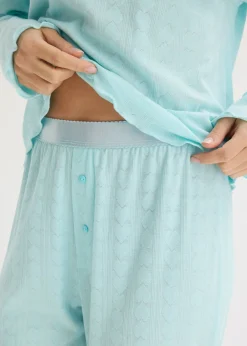 bonprix bonprix Pijama ligero con estampado de corazones Turquesa pastel Outlet