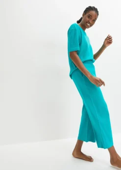 bonprix bonprix Pijama loungewear de canalé con culotte Esmeralda Online